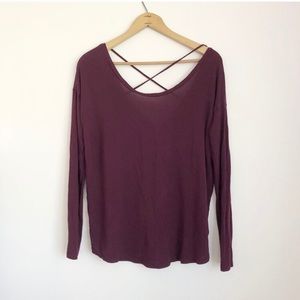 VS PINK Maroon Cross Back Top